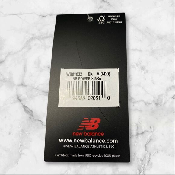 New Balance Power X Black Sports Bra Size M (D-DD) High Impact Bra NWT - Picture 3 of 16